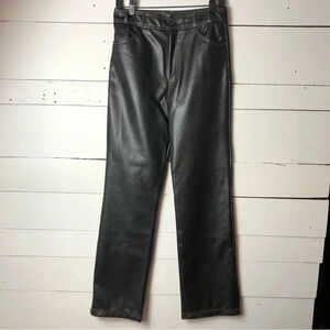 ZARA Faux Leather Vegan Straight Black High Rise Pant Size Medium